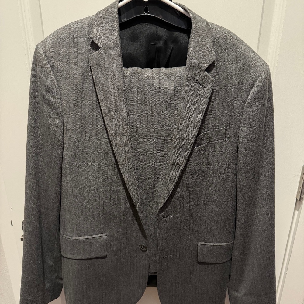 Express Mens Gray Suit 38 Short Jacket 32/30 Pants